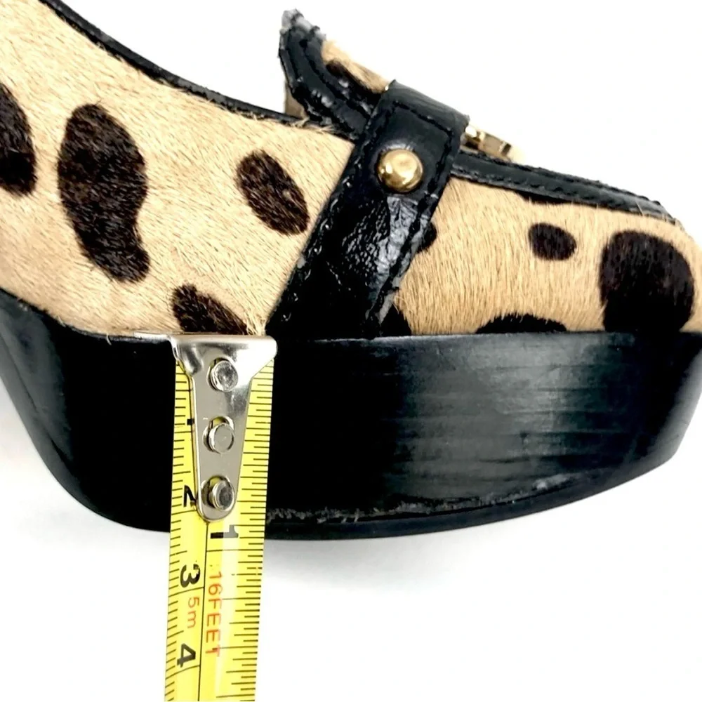 New Michael Kors Vintage Calf Hair Cheetah Platform Pump Heels Size 10